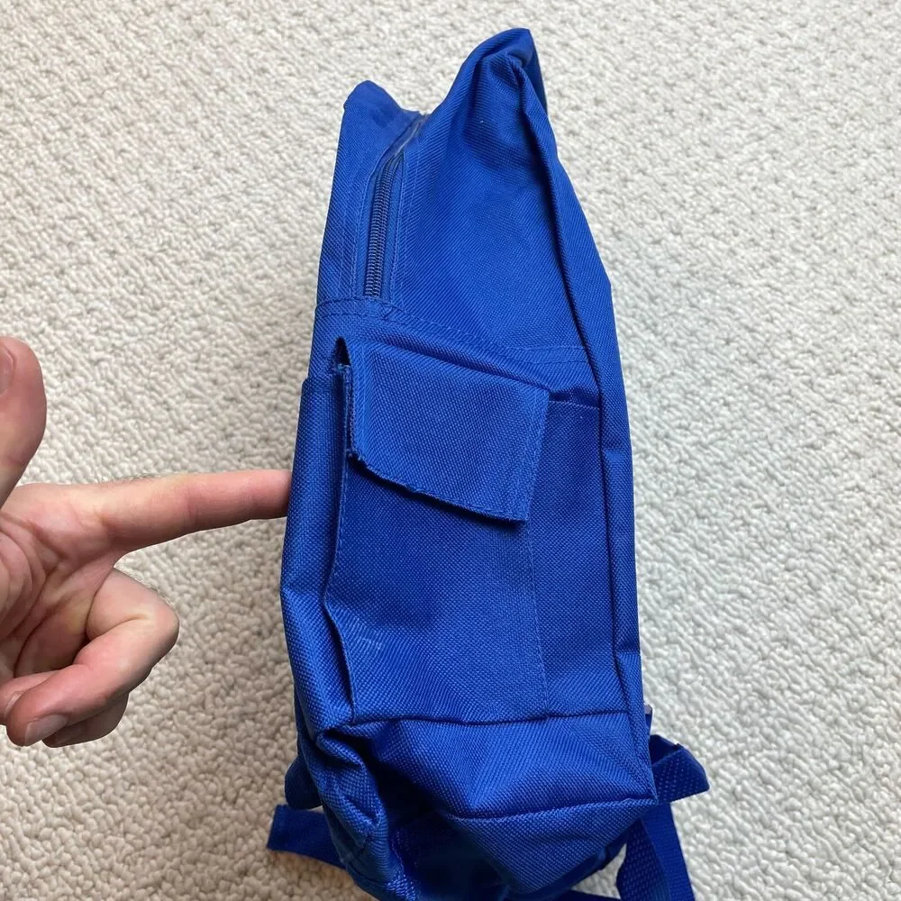 Unbranded Youth Backpack Blue Solid East Palo Alto College Fair Logo Zip School